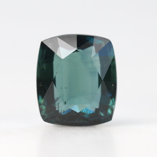 2.08 Carat Cushion Cut Teal Australian Sapphire for Custom Work - Inventory Code TCS208 - Midwinter Co. Alternative Bridal Rings and Modern Fine Jewelry
