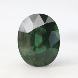 3.17 Carat Dark Green Oval Madagascar Sapphire for Custom Work - Inventory Code GOS317 - Midwinter Co. Alternative Bridal Rings and Modern Fine Jewelry