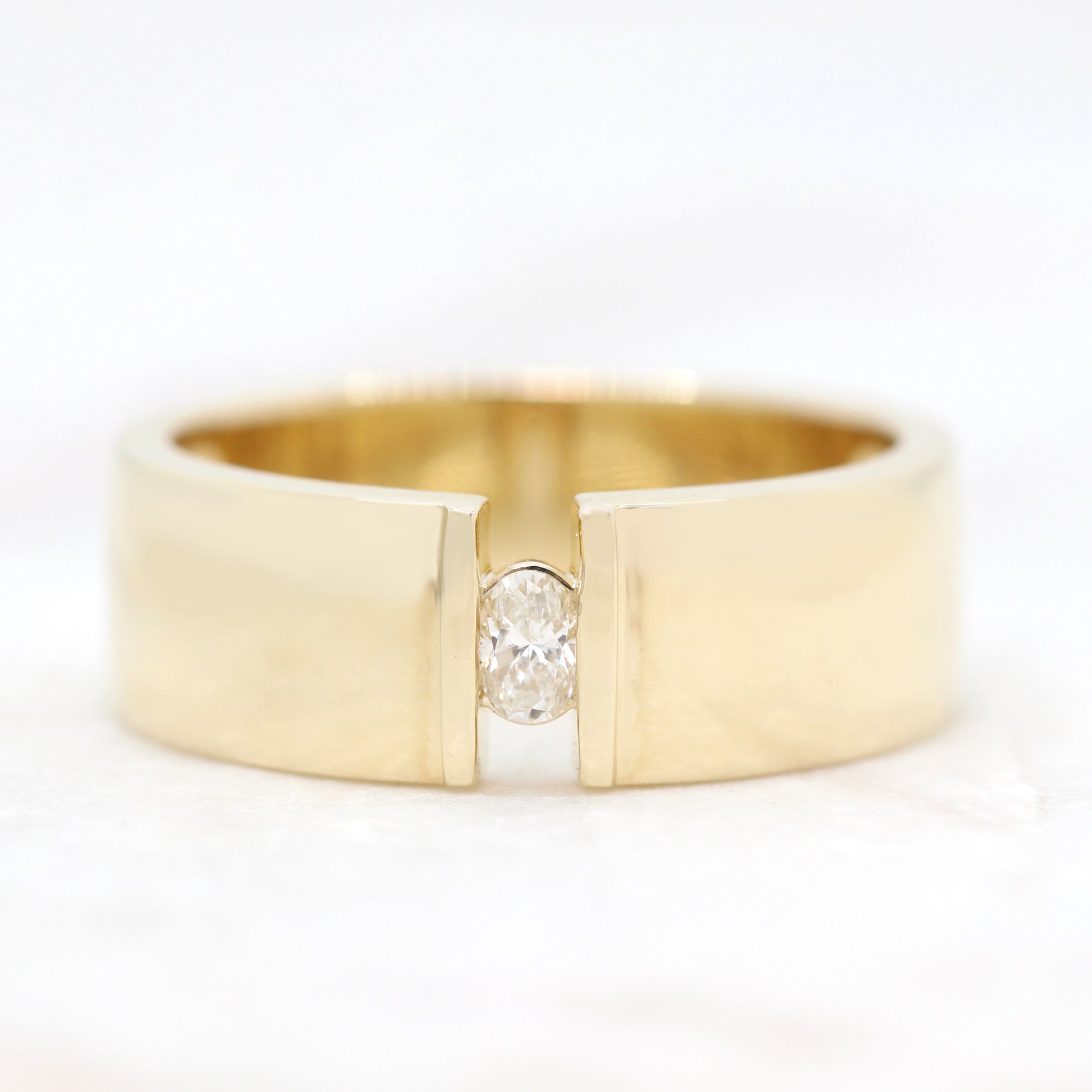 Sawyer - Unisex Diamond Wedding / Anniversary Band in Your Choice of 10k Gold - Midwinter Co. Alternative Bridal Rings and Modern Fine Jewelry