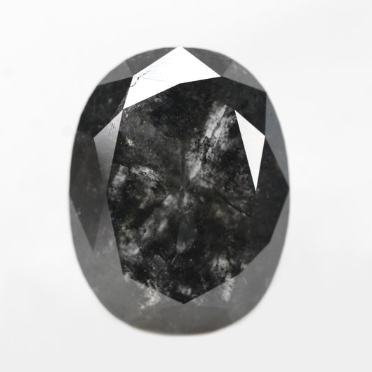 4.08 Carat Rose or Brilliant Cut Black Oval Salt and Pepper Diamond for Custom Work - Inventory Code NBO408