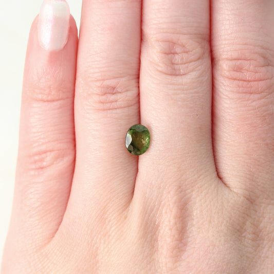 1.35 Carat Forest Green Oval Sapphire for Custom Work - Inventory Code GOS135 - Midwinter Co. Alternative Bridal Rings and Modern Fine Jewelry