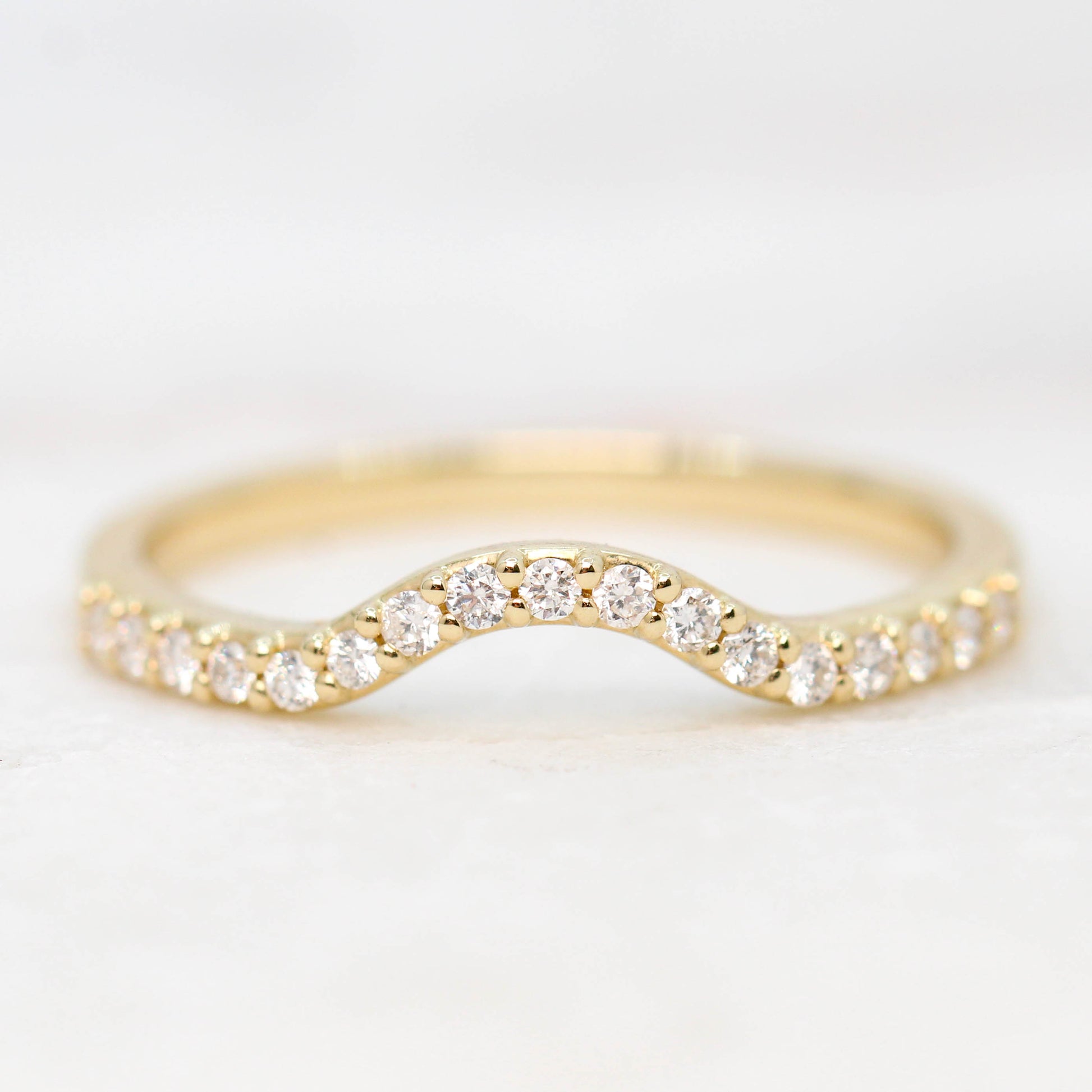 Walsh Wedding Band - Curved Contour Diamond Band - 14K Gold of Choice - Midwinter Co. Alternative Bridal Rings and Modern Fine Jewelry