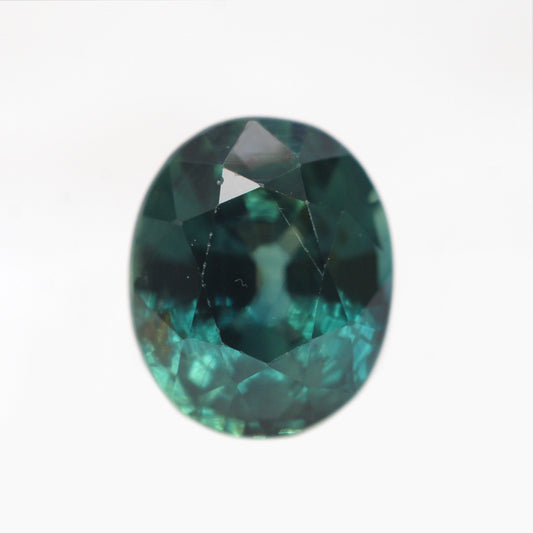 1.00 Carat Dark Teal Oval Sapphire for Custom Work - Inventory Code TOS100
