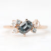 (SB) Lexus Ring with an Oval Spinel & Round White Diamond and Spinel Accents - Made to Order, Choose Your Gold Tone - Midwinter Co. Alternative Bridal Rings and Modern Fine Jewelry