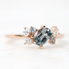 (SB) Lexus Ring with an Oval Spinel & Round White Diamond and Spinel Accents - Made to Order, Choose Your Gold Tone - Midwinter Co. Alternative Bridal Rings and Modern Fine Jewelry