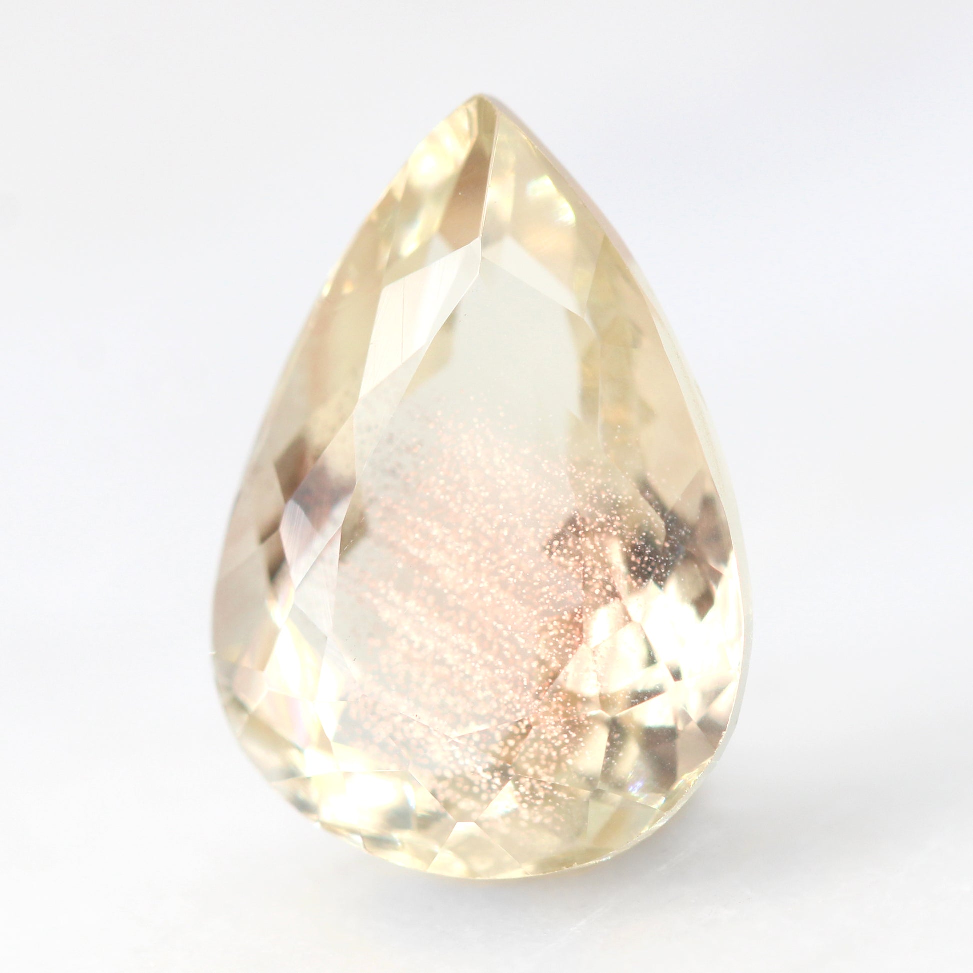 4.25 Carat Golden Pear Sunstone for Custom Work - Inventory Code PSUN425 - Midwinter Co. Alternative Bridal Rings and Modern Fine Jewelry