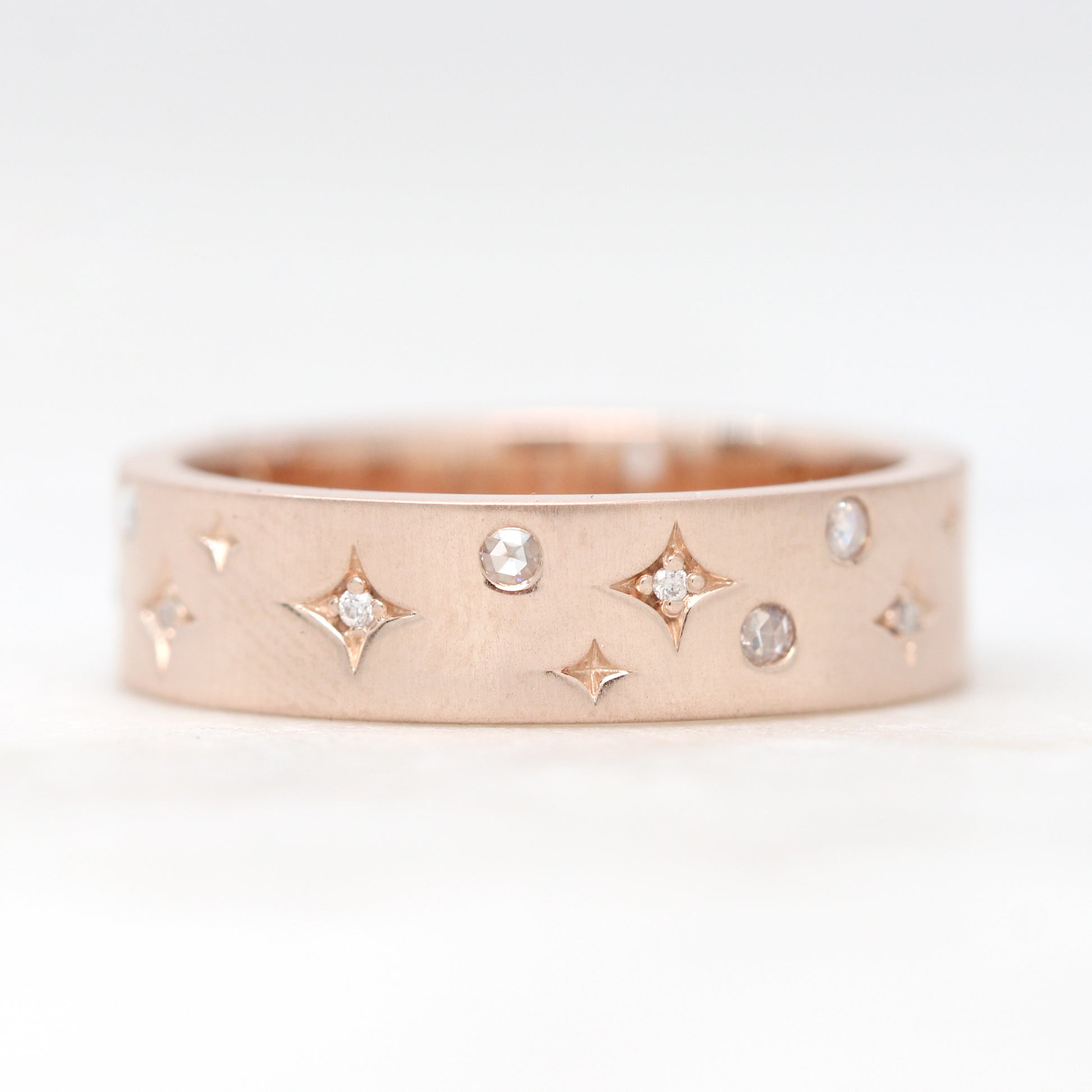 Constellation Star Cut Band - Unisex diamond antique inspired ring - Made to Order, Choose Your Gold Tone - Midwinter Co. Alternative Bridal Rings and Modern Fine Jewelry