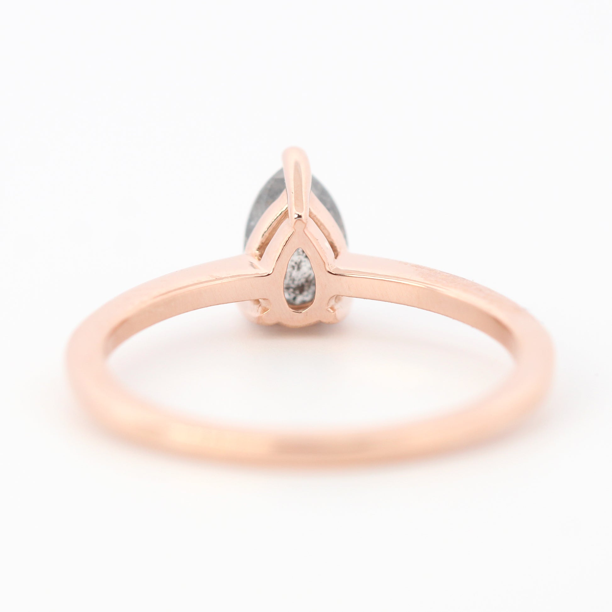 Ruthie Ring with a 0.77 Carat Dark and Clear Pear Celestial Diamond in 14k Rose Gold - Ready to Size and Ship - Midwinter Co. Alternative Bridal Rings and Modern Fine Jewelry