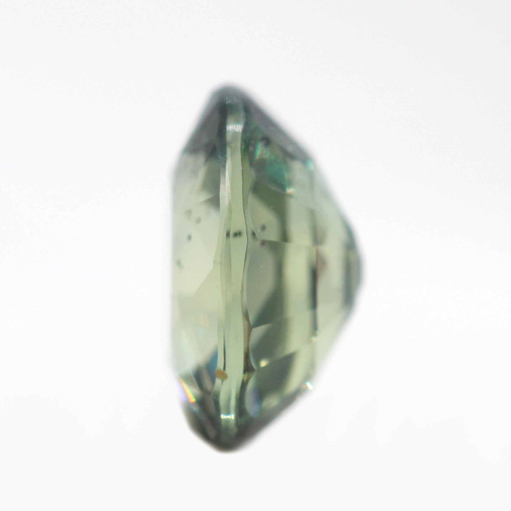 1.44 Carat Light Earthy Green Oval Sapphire for Custom Work - Inventory Code GOS144 - Midwinter Co. Alternative Bridal Rings and Modern Fine Jewelry