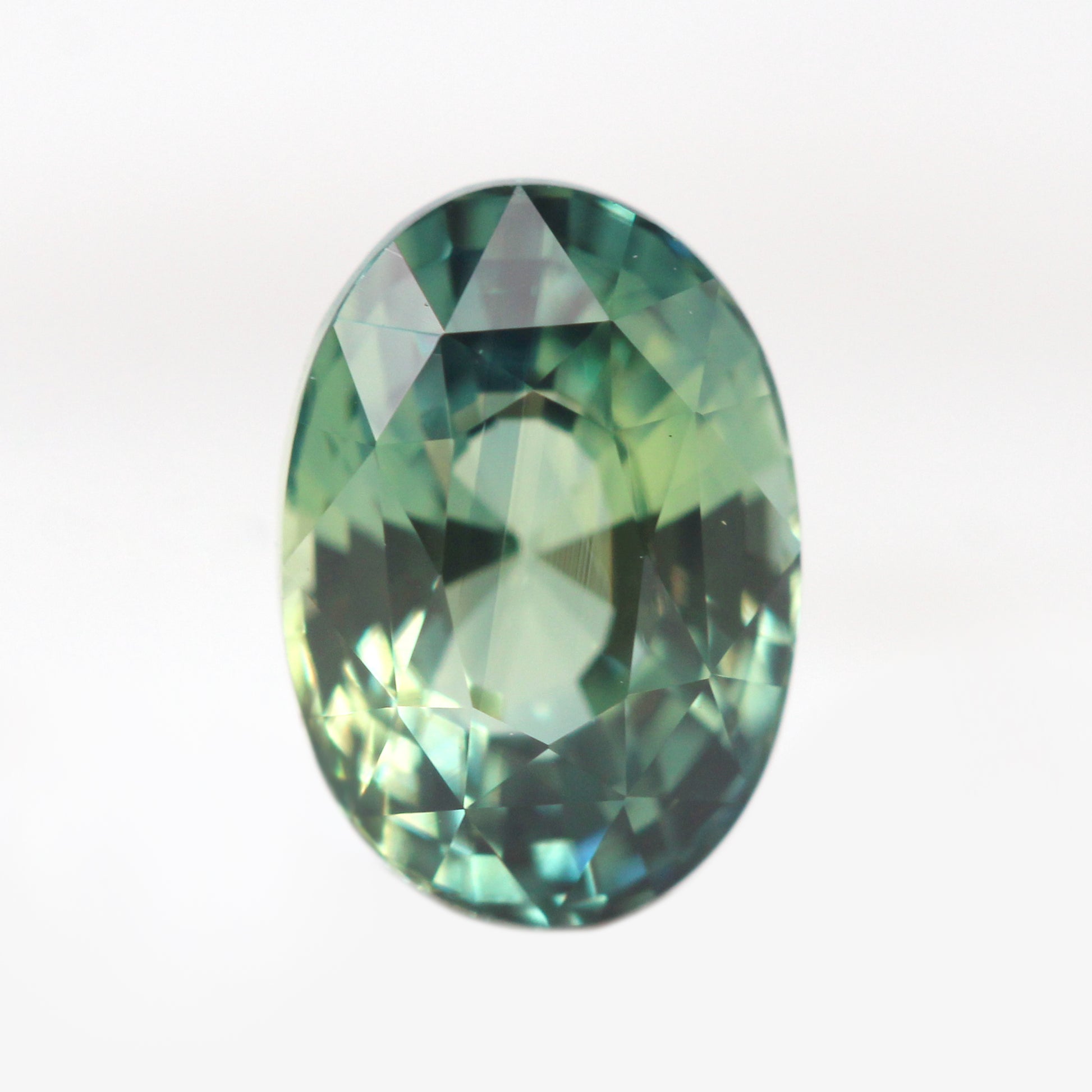 2.01 Carat Bi-Color Green Blue Oval Sapphire for Custom Work - Inventory Code BGOS201 - Midwinter Co. Alternative Bridal Rings and Modern Fine Jewelry