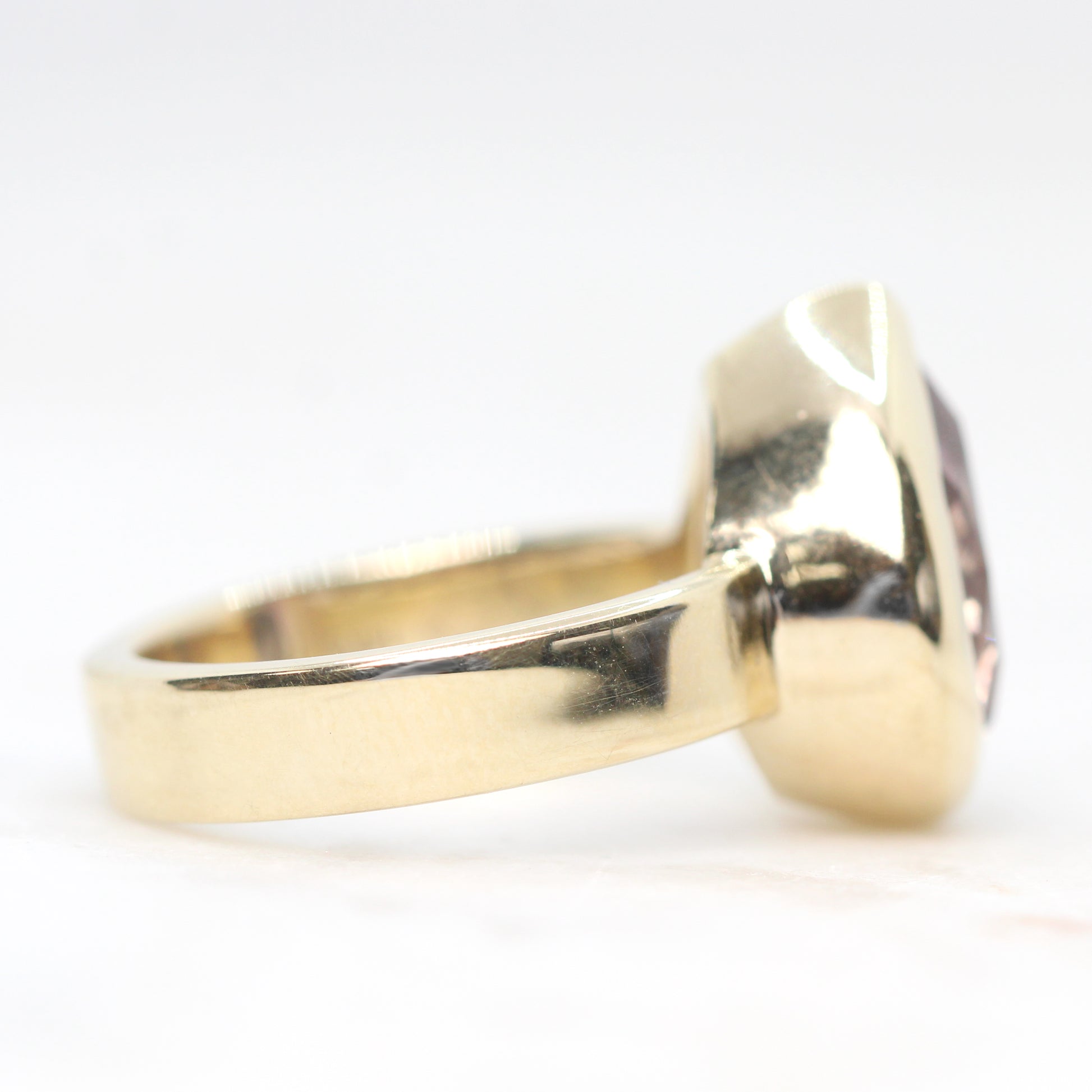Carter Ring with a 4.29 Carat Pear Melody Quartz in 14k Yellow Gold - Ready to Size and Ship - Midwinter Co. Alternative Bridal Rings and Modern Fine Jewelry