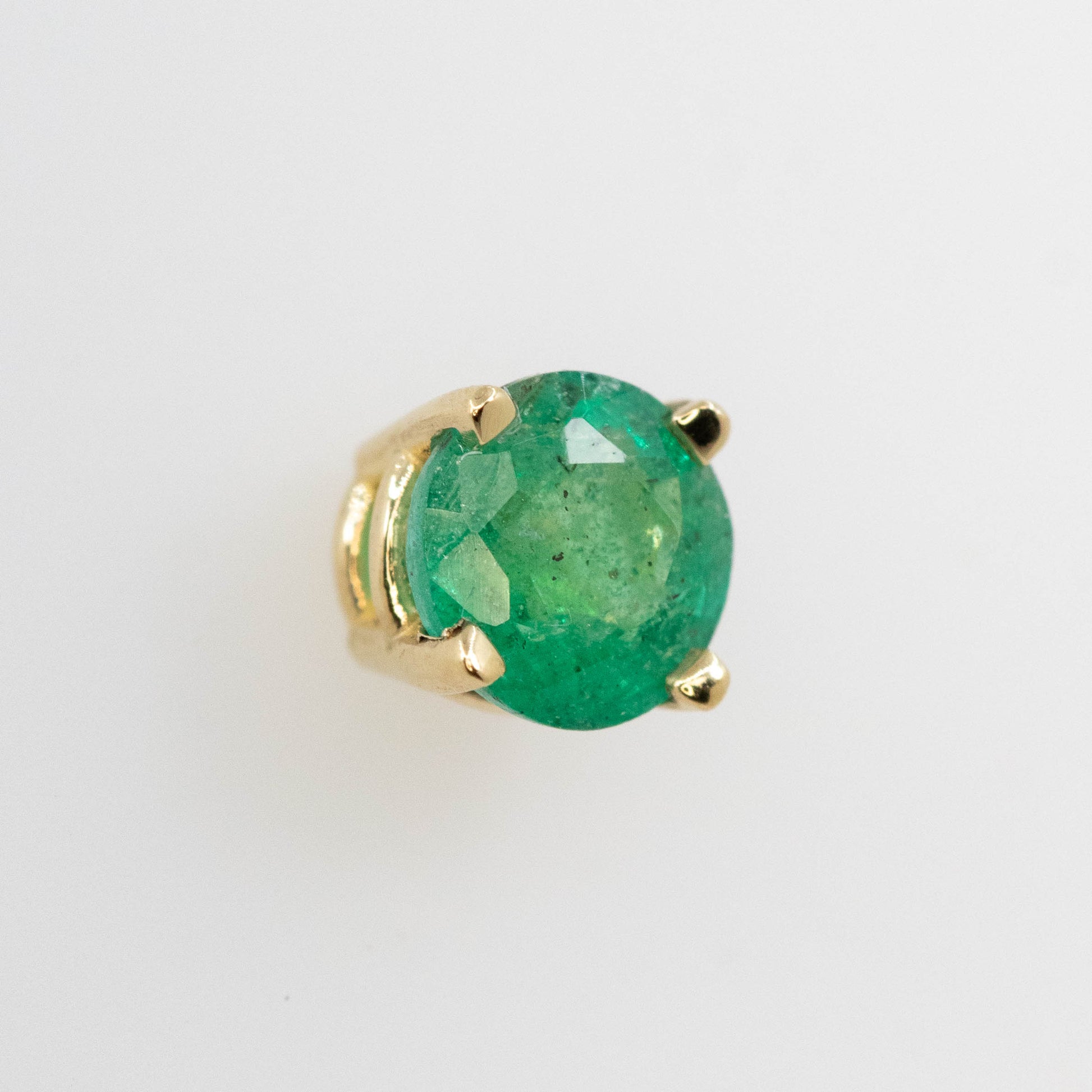 Round Emerald Earring Studs - Ready to Ship - Midwinter Co. Alternative Bridal Rings and Modern Fine Jewelry