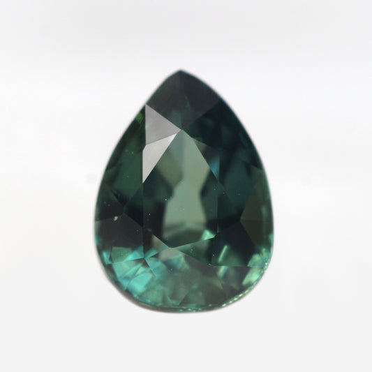 0.98 Carat Teal Green Pear Madagascar Sapphire for Custom Work - Inventory Code TGPS098 - Midwinter Co. Alternative Bridal Rings and Modern Fine Jewelry