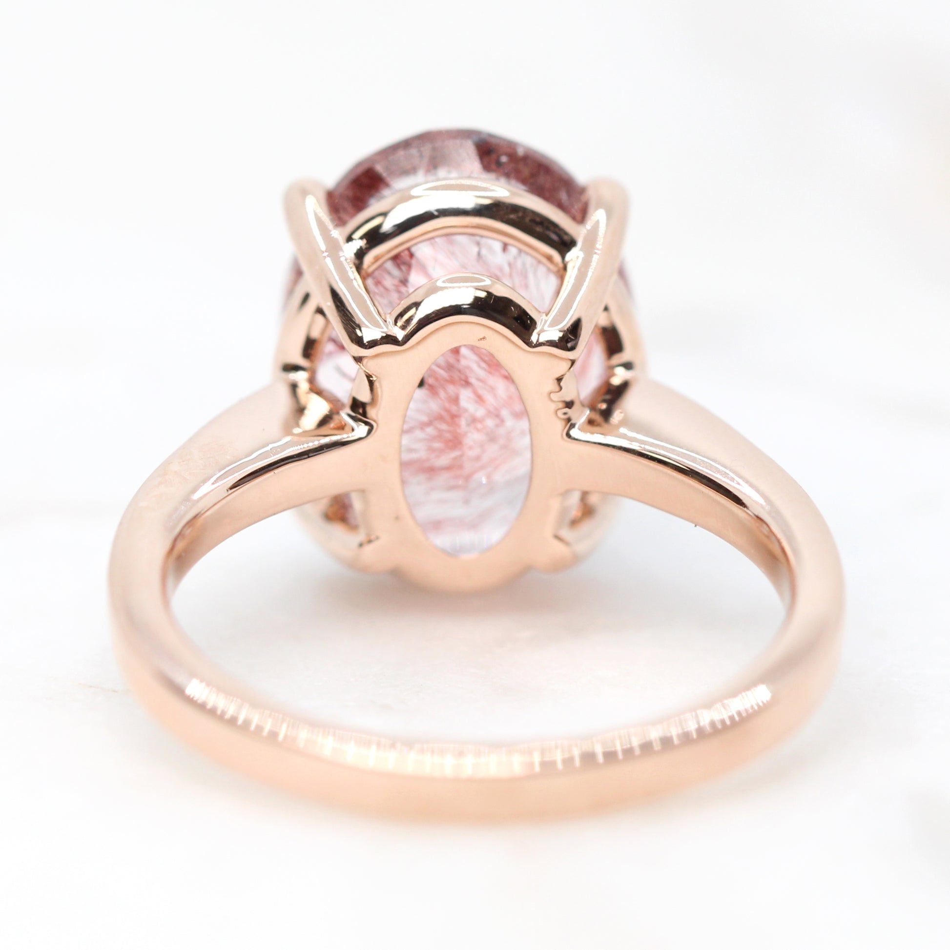 Ruthie Ring with a 5.90 Carat Oval Melody Quartz in 14k Rose Gold - Ready to Size and Ship - Midwinter Co. Alternative Bridal Rings and Modern Fine Jewelry