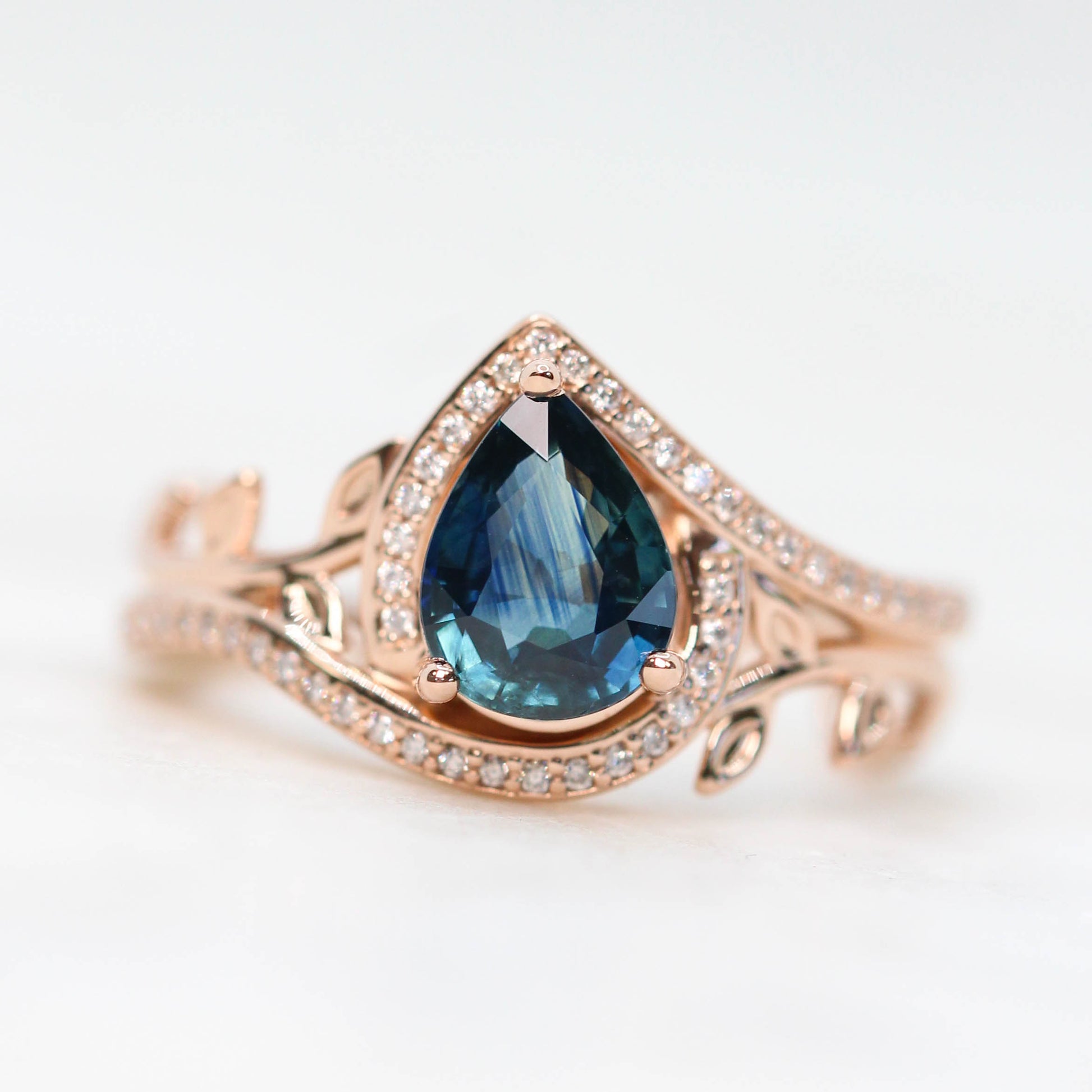 Custom Pave and Leaf Setting - Midwinter Co. Alternative Bridal Rings and Modern Fine Jewelry