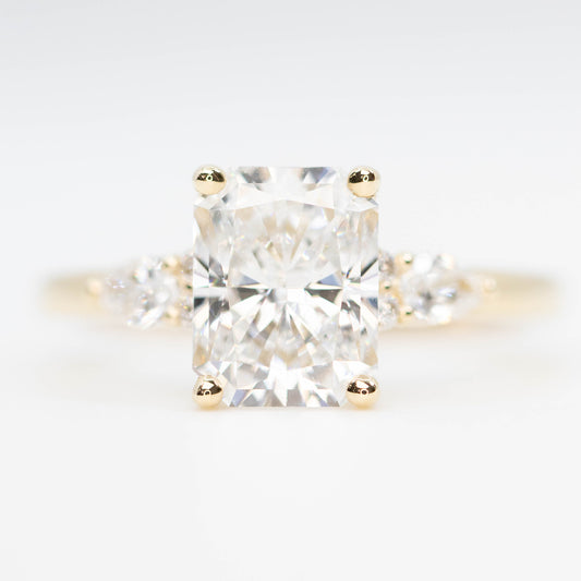Jenna Ring with a 2.26 Carat Lab Grown Radiant Cut Diamond and Lab Grown Accent Diamonds in 14k Yellow Gold - Ready to Size and Ship - Midwinter Co. Alternative Bridal Rings and Modern Fine Jewelry