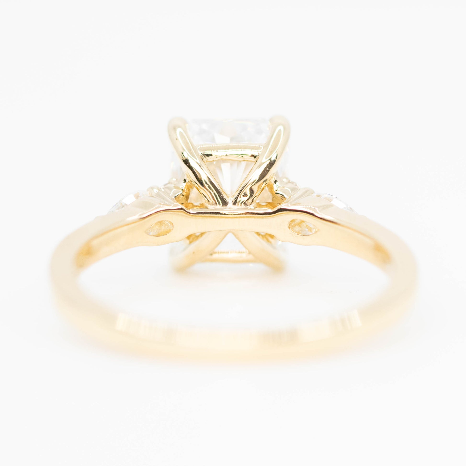 Jenna Ring with a 2.26 Carat Lab Grown Radiant Cut Diamond and Lab Grown Accent Diamonds in 14k Yellow Gold - Ready to Size and Ship - Midwinter Co. Alternative Bridal Rings and Modern Fine Jewelry