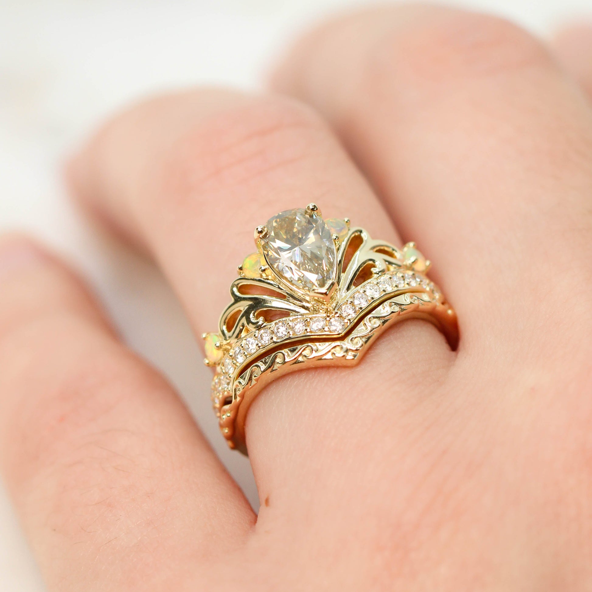 Custom Metal and Pave Setting and Wedding Band - Midwinter Co. Alternative Bridal Rings and Modern Fine Jewelry