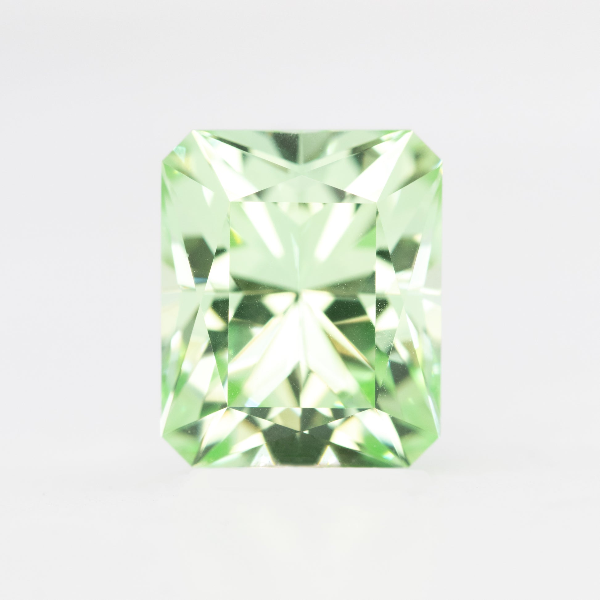 CAELEN (J) 9.41 Carat Light Green Lab Grown Sapphire for Custom Work - Inventory Code LGCS941 - Midwinter Co. Alternative Bridal Rings and Modern Fine Jewelry