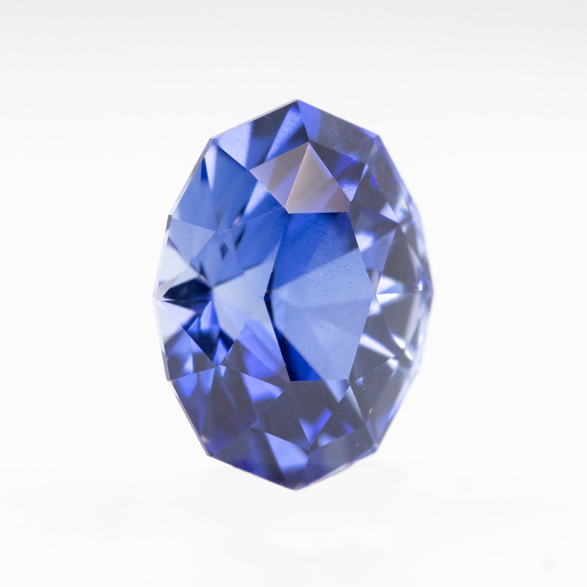 4.29 Carat Lab Grown Blue Geometric Oval Sapphire for Custom Work - Inventory Code LGGO429 - Midwinter Co. Alternative Bridal Rings and Modern Fine Jewelry