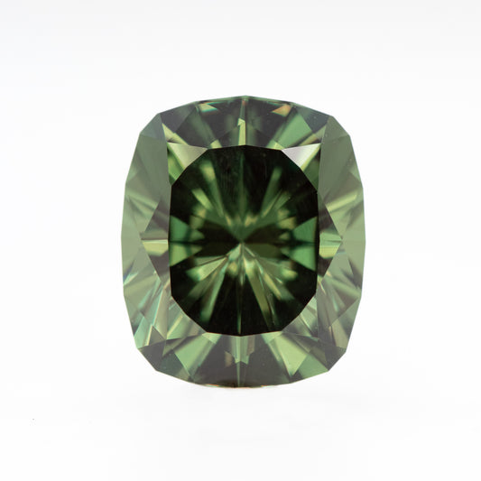 CAELEN (J) 7.20 Carat Green Elongated Cushion Lab Grown Sapphire for Custom Work - Inventory Code LGGS720 - Midwinter Co. Alternative Bridal Rings and Modern Fine Jewelry