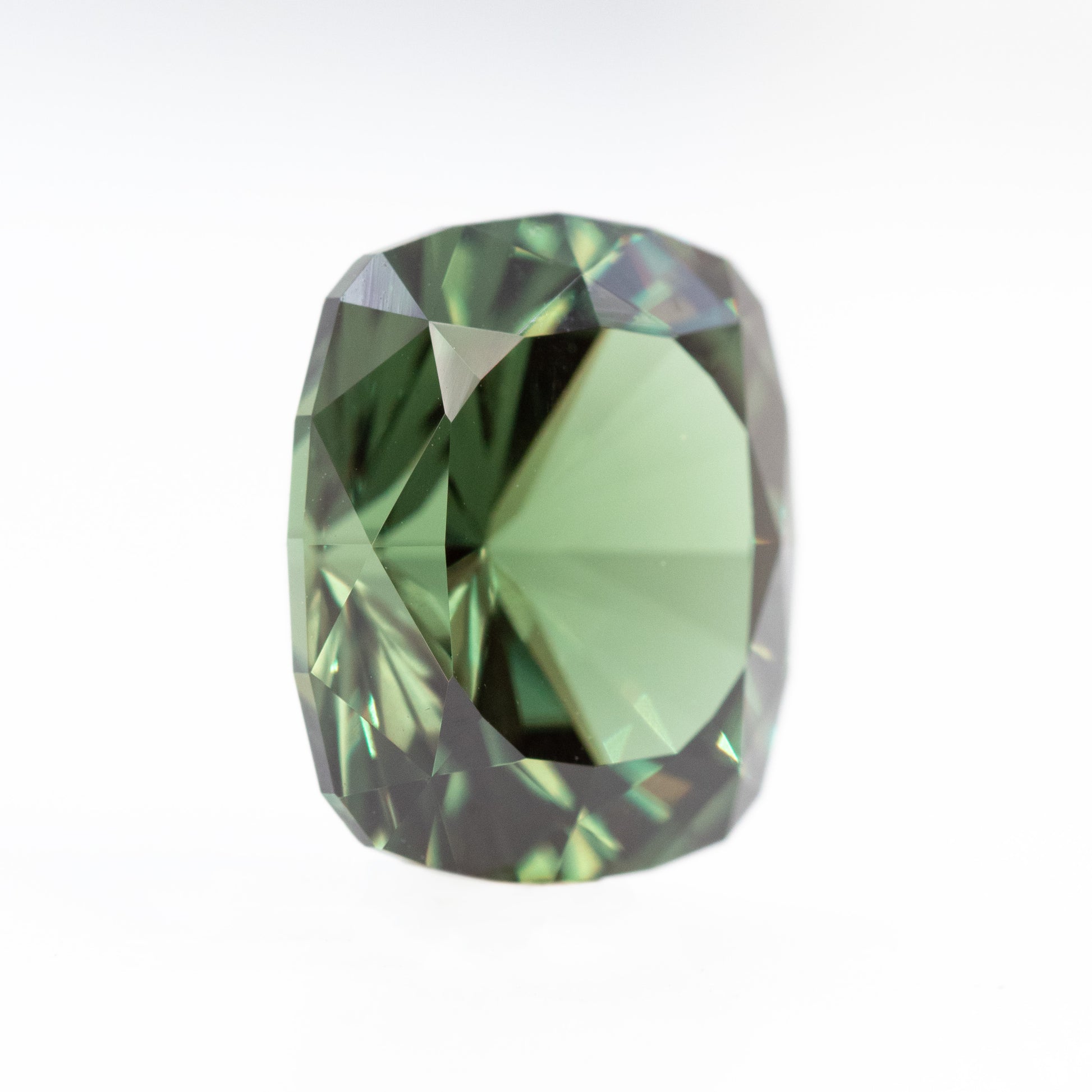 CAELEN (J) 7.20 Carat Green Elongated Cushion Lab Grown Sapphire for Custom Work - Inventory Code LGGS720 - Midwinter Co. Alternative Bridal Rings and Modern Fine Jewelry