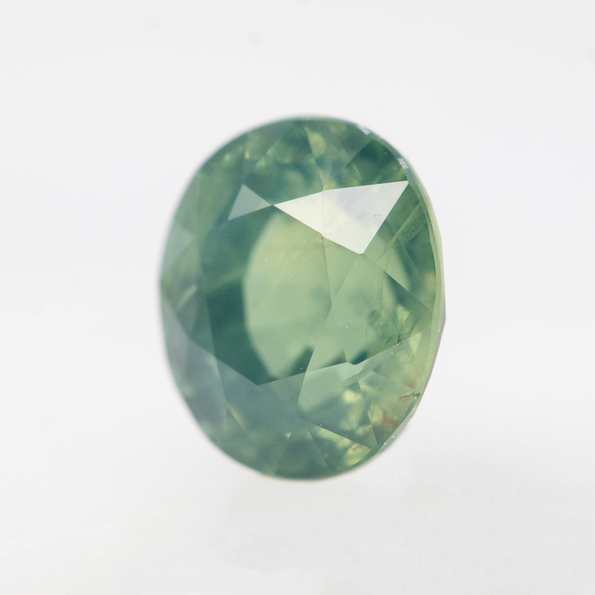 2.13 Carat Light Teal Oval Sapphire for Custom Work - Inventory Code LGOS213 - Midwinter Co. Alternative Bridal Rings and Modern Fine Jewelry