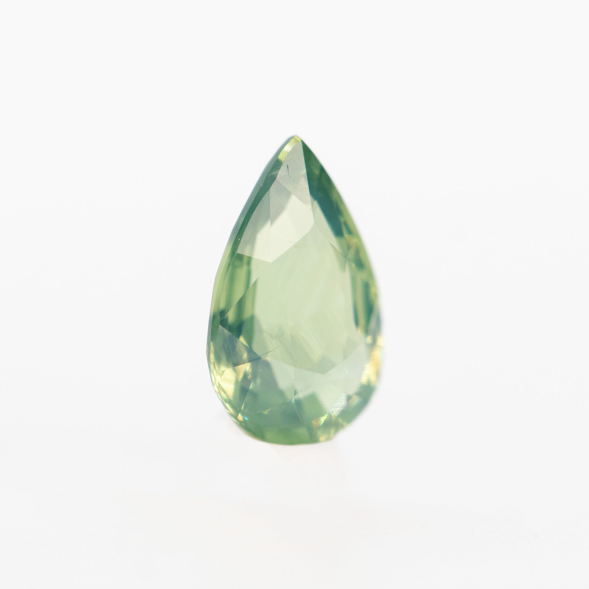 0.62 Carat Light Green Pear Sapphire for Custom Work - Inventory Code LGPS062 - Midwinter Co. Alternative Bridal Rings and Modern Fine Jewelry