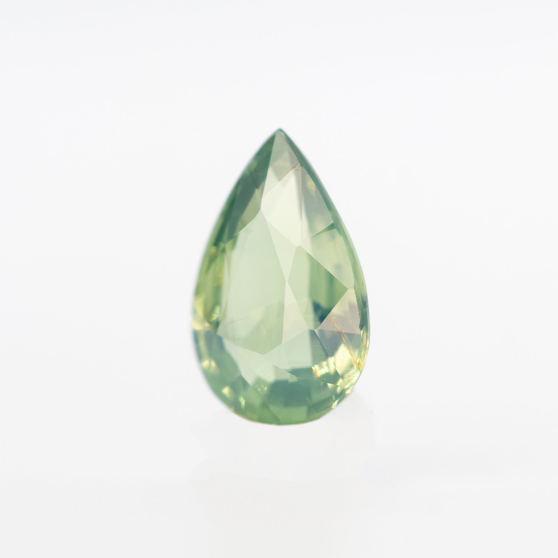 0.62 Carat Light Green Pear Sapphire for Custom Work - Inventory Code LGPS062 - Midwinter Co. Alternative Bridal Rings and Modern Fine Jewelry