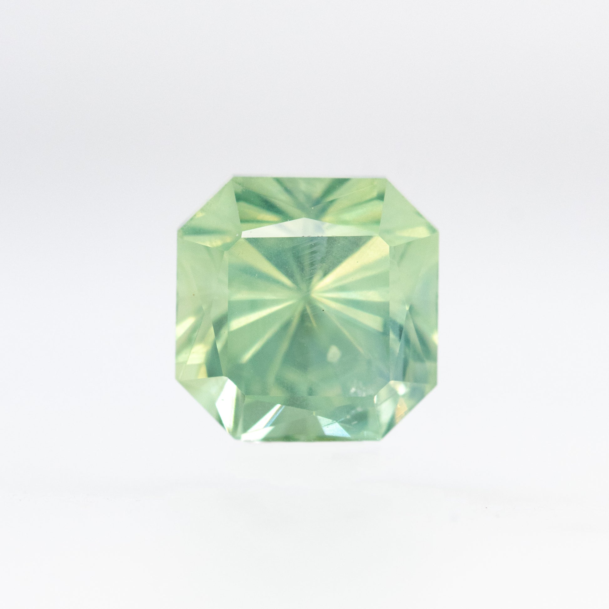 3.36 Carat Bright Teal Fantasy Cut Asscher Sapphire for Custom Work - Inventory Code LTAS336 - Midwinter Co. Alternative Bridal Rings and Modern Fine Jewelry