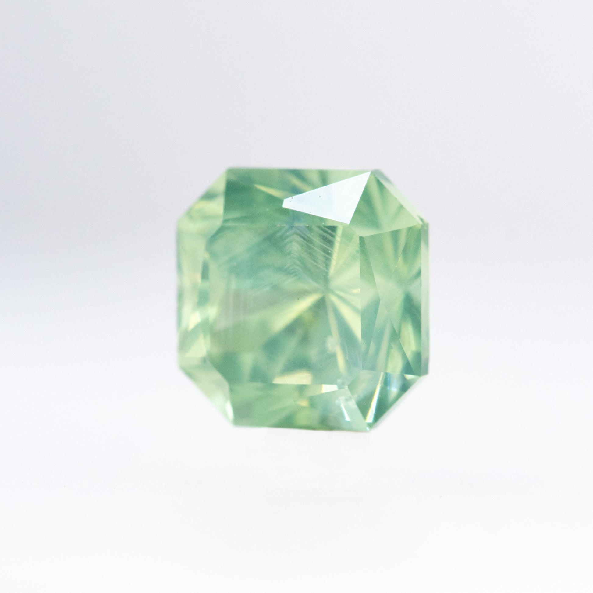 3.36 Carat Bright Teal Fantasy Cut Asscher Sapphire for Custom Work - Inventory Code LTAS336 - Midwinter Co. Alternative Bridal Rings and Modern Fine Jewelry