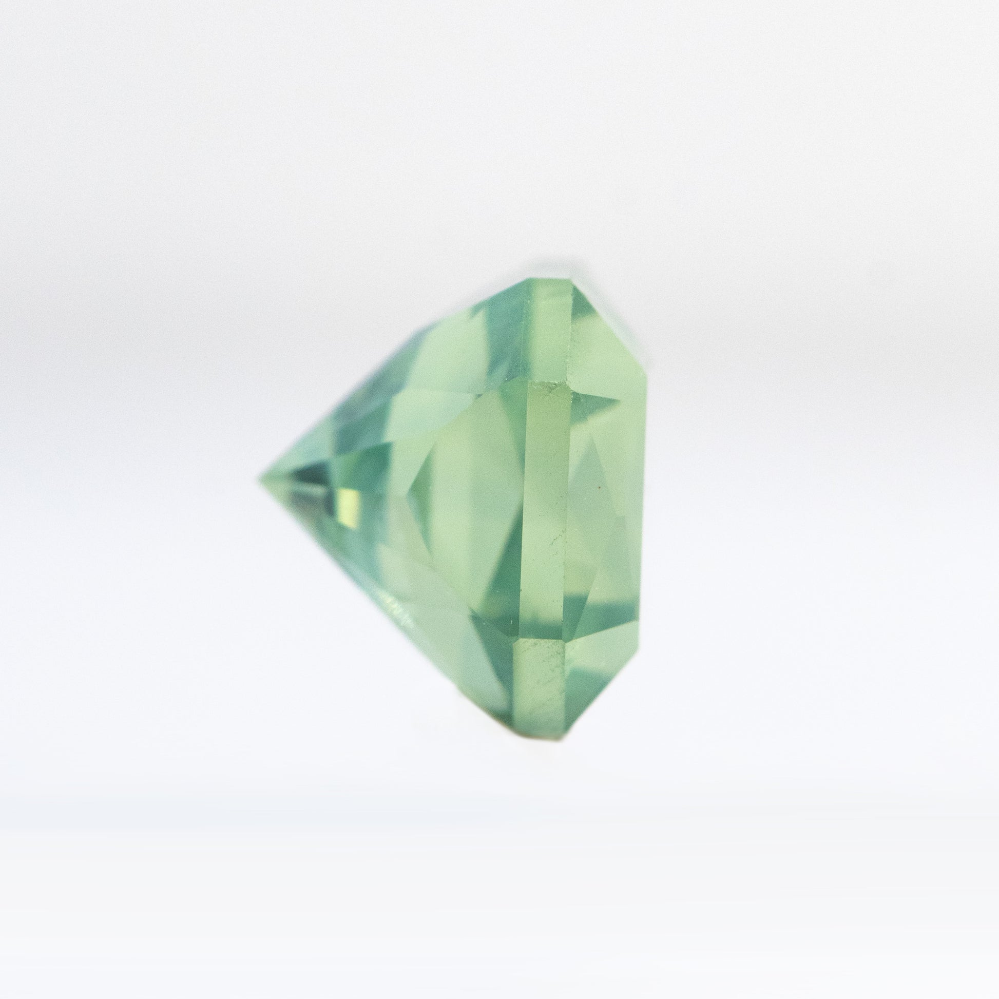 3.36 Carat Bright Teal Fantasy Cut Asscher Sapphire for Custom Work - Inventory Code LTAS336 - Midwinter Co. Alternative Bridal Rings and Modern Fine Jewelry