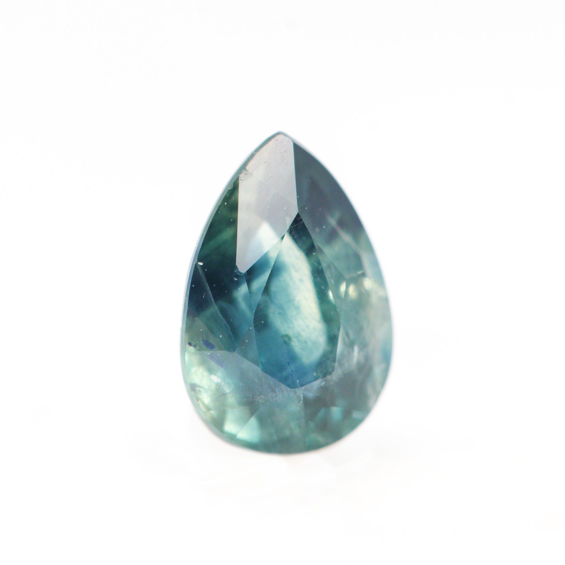 1.10 Carat Light Teal Pear Sapphire for Custom Work - Inventory Code LTPS110 - Midwinter Co. Alternative Bridal Rings and Modern Fine Jewelry
