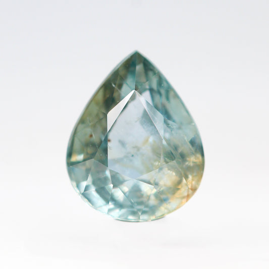 1.93 Carat Light Teal Pear Sapphire for Custom Work - Inventory Code LTPS193 - Midwinter Co. Alternative Bridal Rings and Modern Fine Jewelry