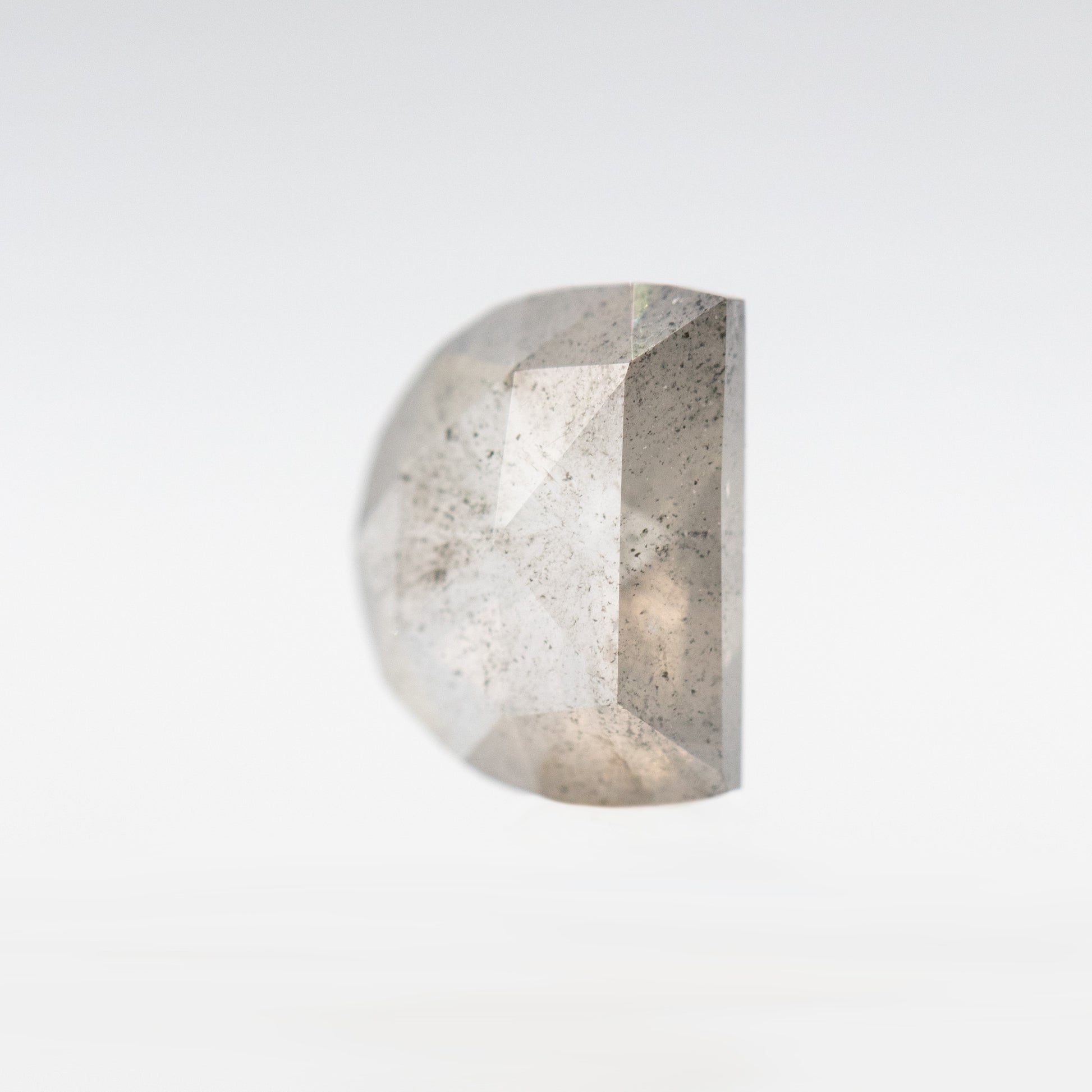 0.71 Carat Misty Gray Half Moon Salt and Pepper Diamond for Custom Work - Inventory Code MWH071 - Midwinter Co. Alternative Bridal Rings and Modern Fine Jewelry