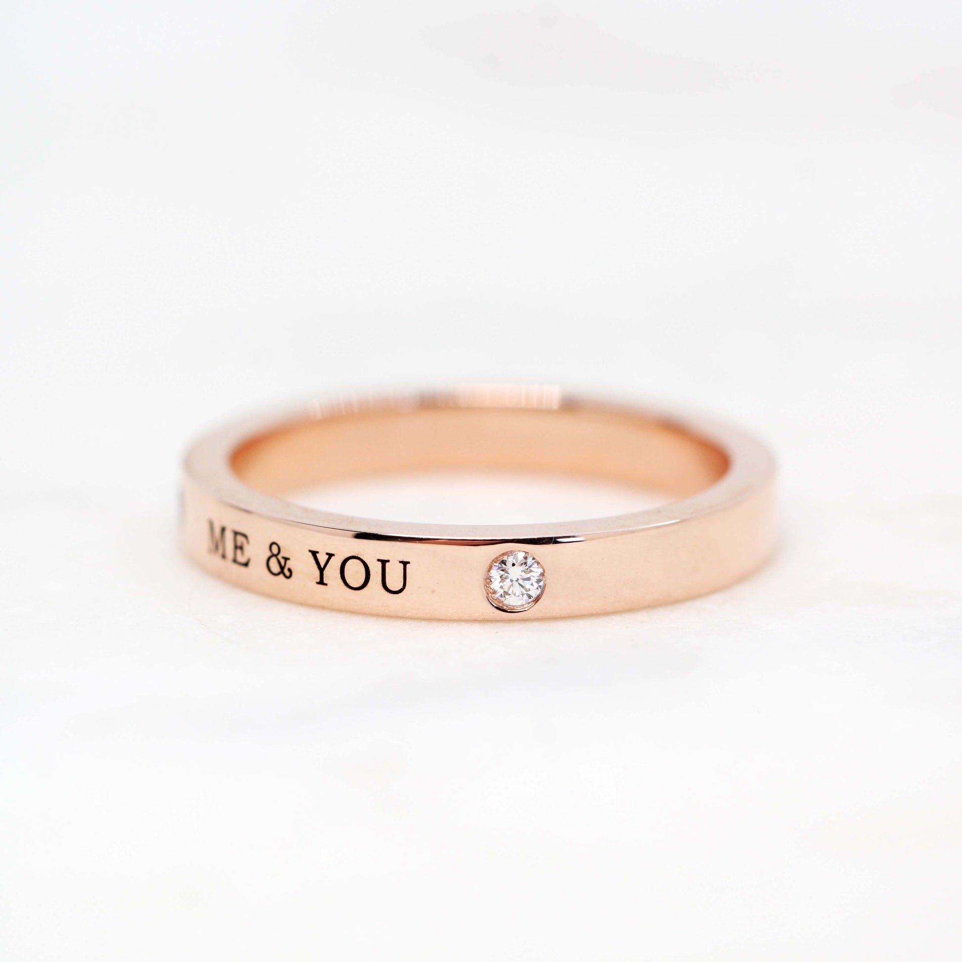Me You Band Unisex Diamond-Accented Promise Ring in 14k Gold