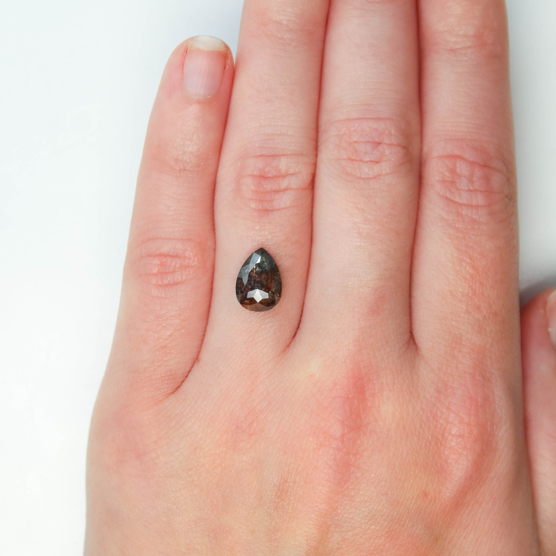 2.58 Carat Black Pear Salt and Pepper Diamond for Custom Work - Inventory Code NBP258 - Midwinter Co. Alternative Bridal Rings and Modern Fine Jewelry