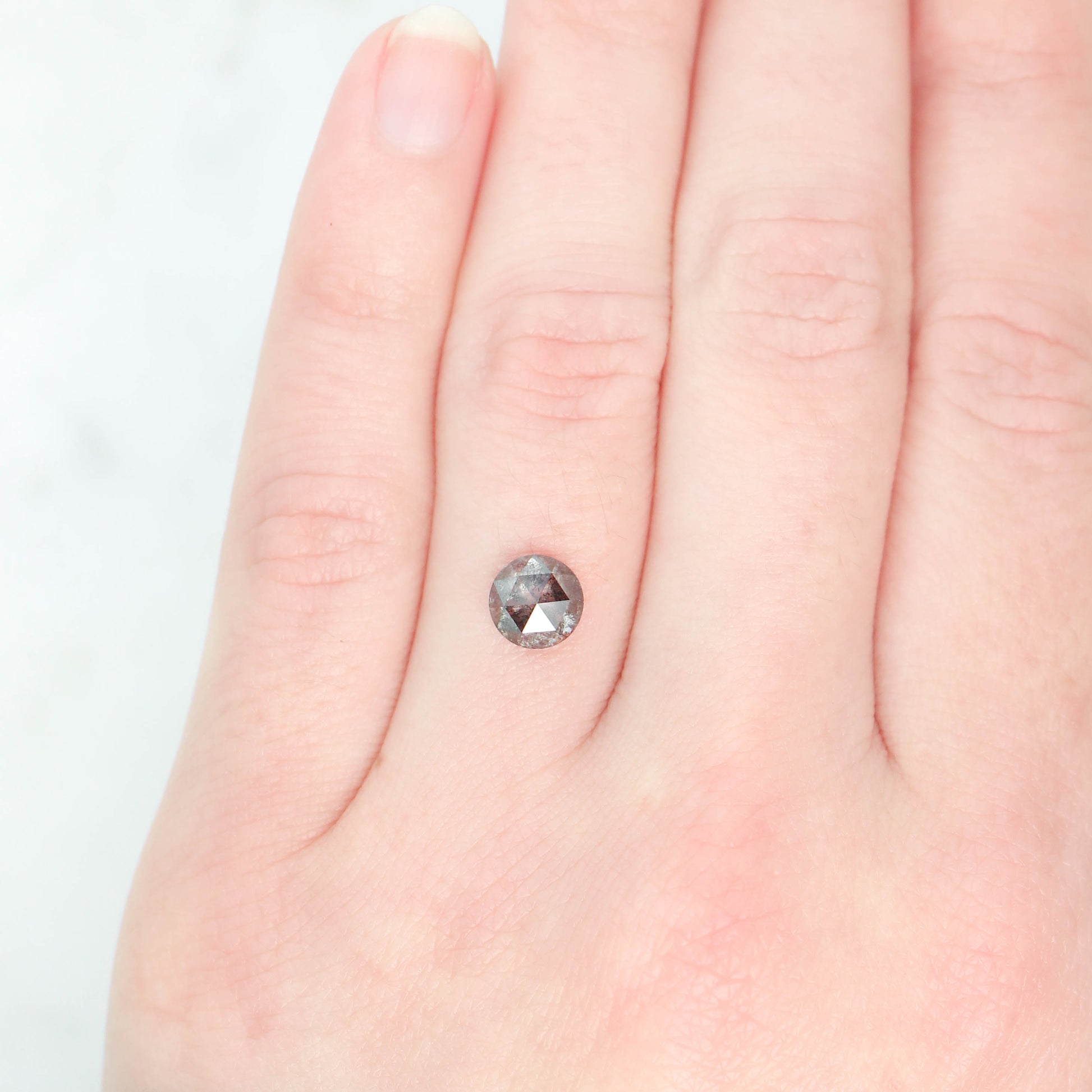 1.46 Carat Black Round Rose Cut Diamond for Custom Work - Inventory Code NBR146 - Midwinter Co. Alternative Bridal Rings and Modern Fine Jewelry