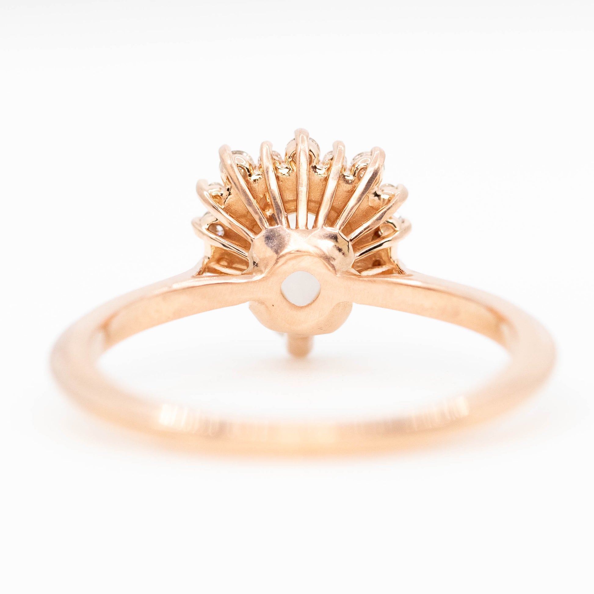 Nadine Ring with a 1.07 Carat Misty White Pear Diamond and White Accent Diamonds in 14k Rose Gold - Ready to Size and Ship - Midwinter Co. Alternative Bridal Rings and Modern Fine Jewelry