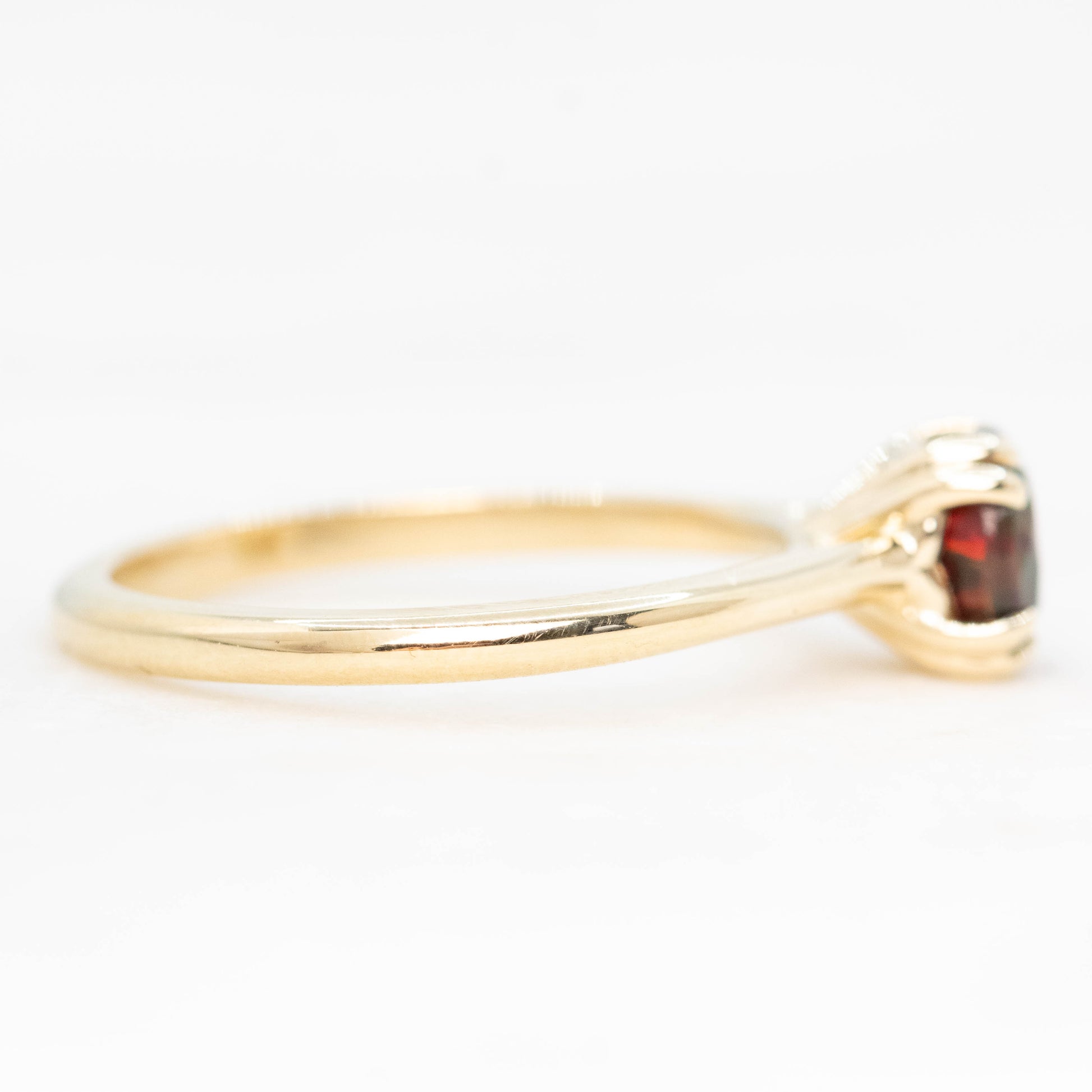 Nesta Ring with a 0.65 Carat Black Opal in 14k Yellow Gold - Ready to Size and Ship - Midwinter Co. Alternative Bridal Rings and Modern Fine Jewelry