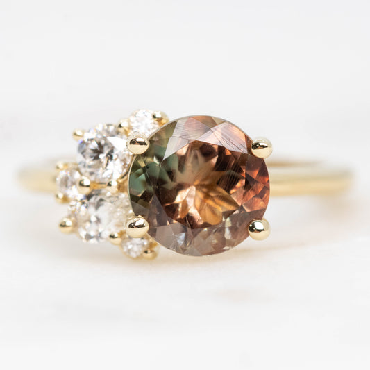 Project: Custom Abetha Ring with a 1.5 carat Green Orange Oregon Sunstone and White Accent Diamonds in 14k - Midwinter Co. Alternative Bridal Rings and Modern Fine Jewelry