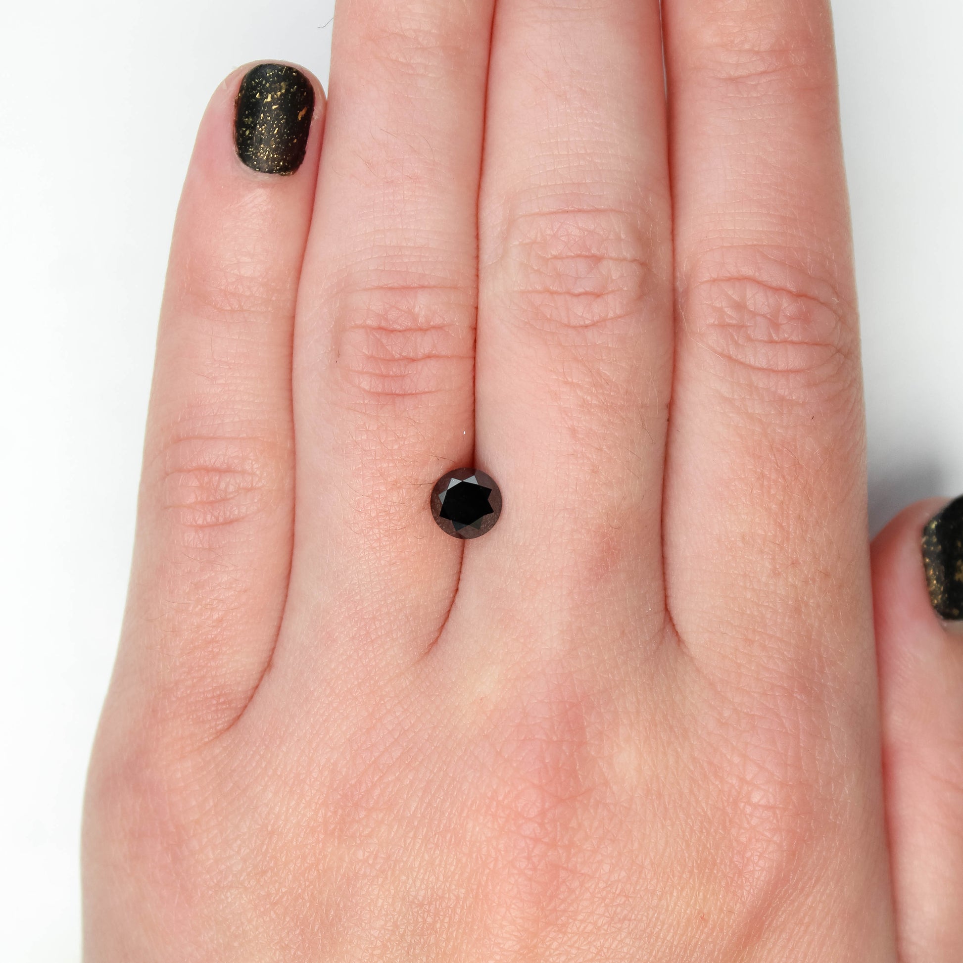 1.20 Carat Round Black Diamond for Custom Work - Inventory Code OBR120 - Midwinter Co. Alternative Bridal Rings and Modern Fine Jewelry