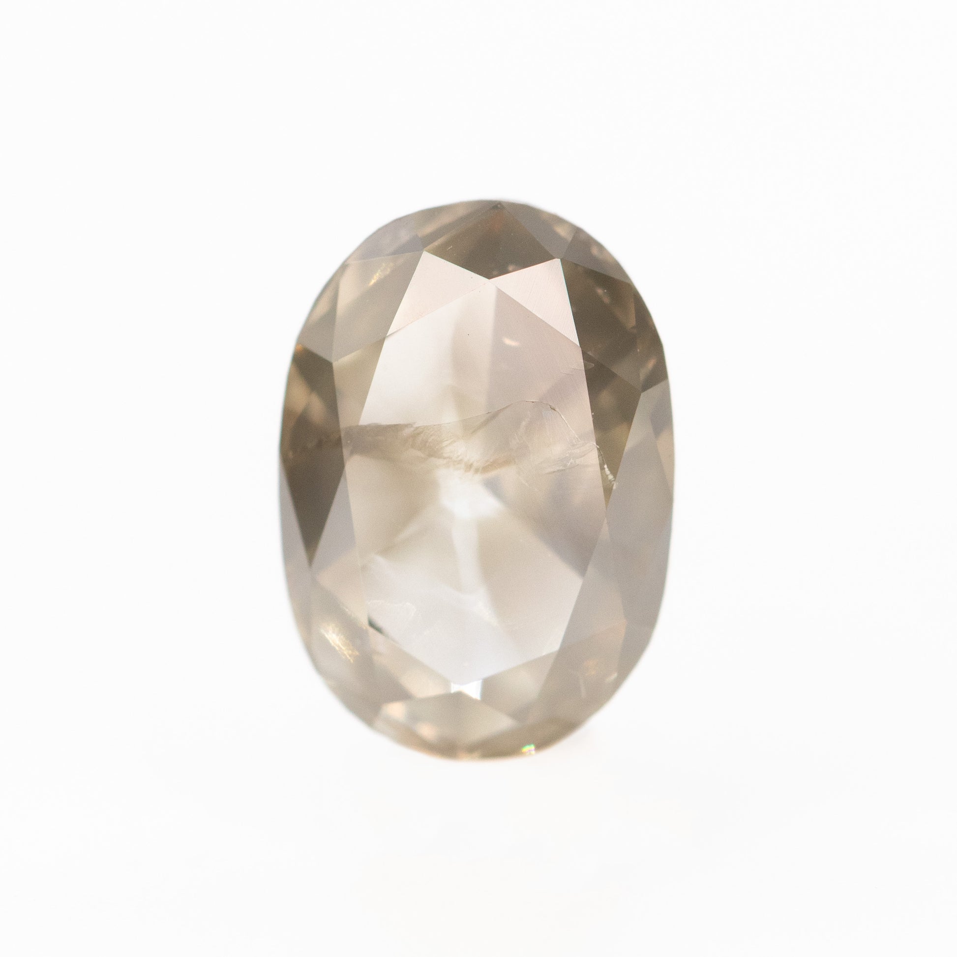 1.46 Carat Champagne Gray Oval Salt and Pepper Diamond for Custom Work - Inventory Code OCGD146 - Midwinter Co. Alternative Bridal Rings and Modern Fine Jewelry