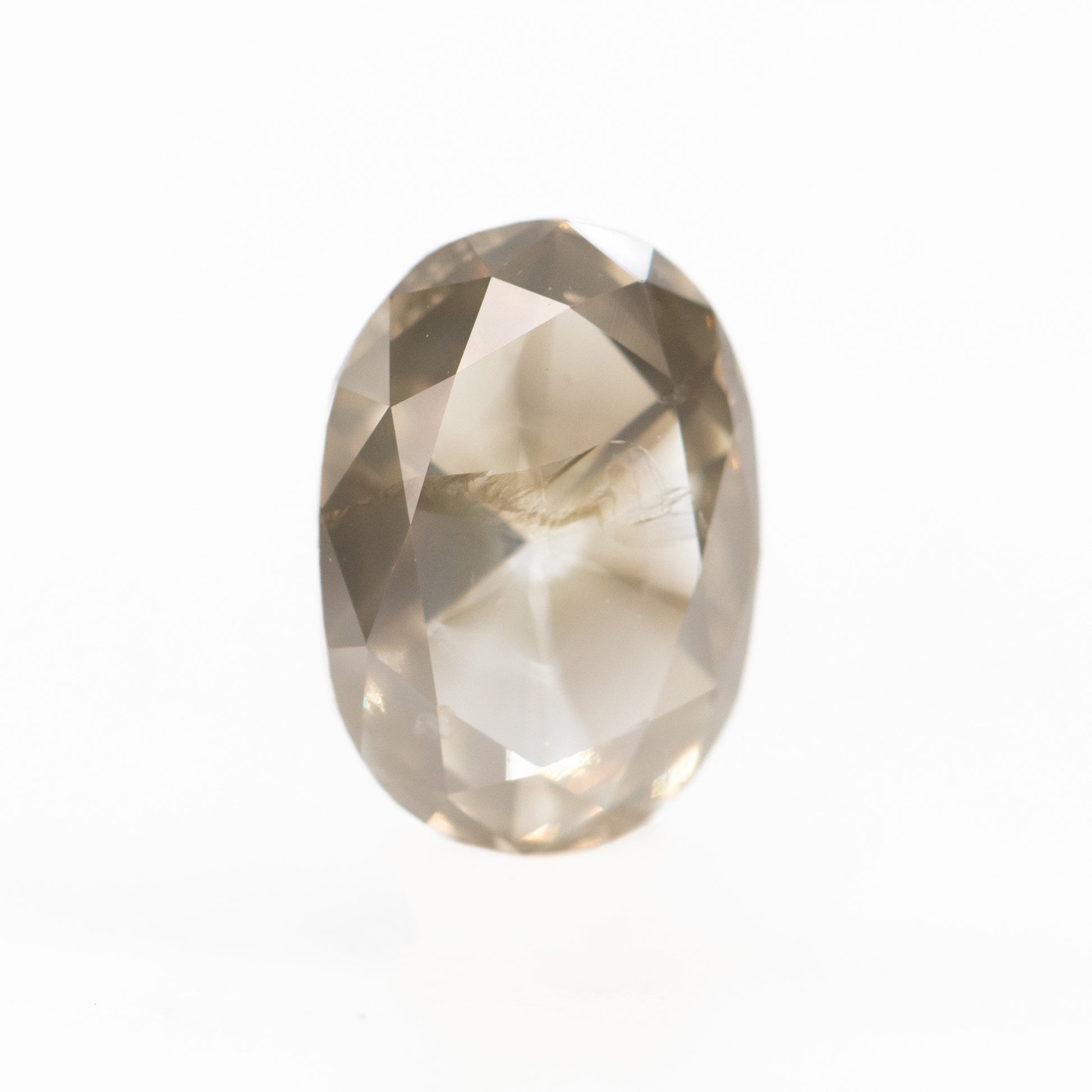 1.46 Carat Champagne Gray Oval Salt and Pepper Diamond for Custom Work - Inventory Code OCGD146 - Midwinter Co. Alternative Bridal Rings and Modern Fine Jewelry