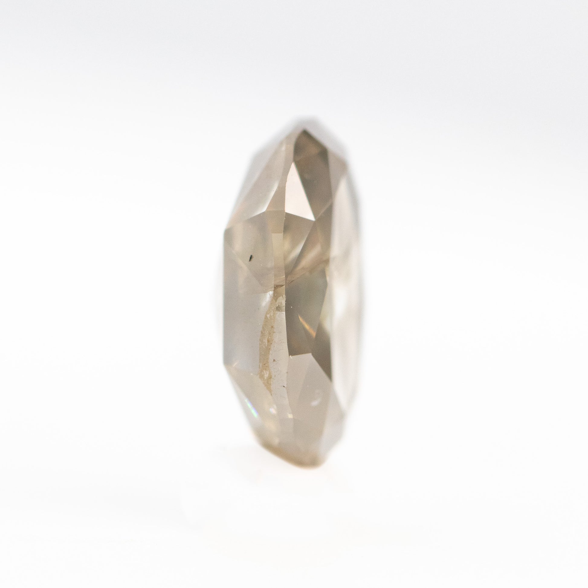 1.46 Carat Champagne Gray Oval Salt and Pepper Diamond for Custom Work - Inventory Code OCGD146 - Midwinter Co. Alternative Bridal Rings and Modern Fine Jewelry