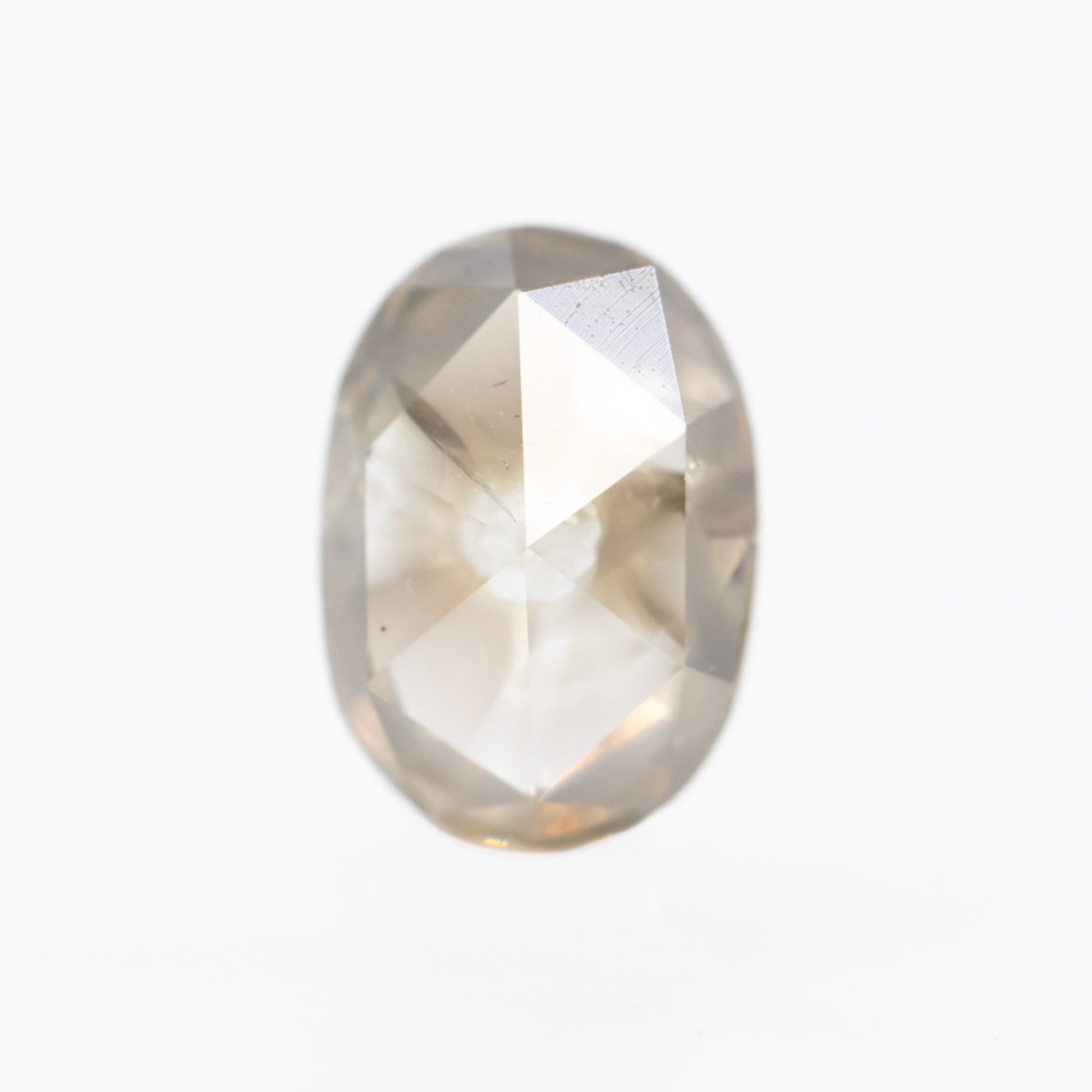 1.46 Carat Champagne Gray Oval Salt and Pepper Diamond for Custom Work - Inventory Code OCGD146 - Midwinter Co. Alternative Bridal Rings and Modern Fine Jewelry