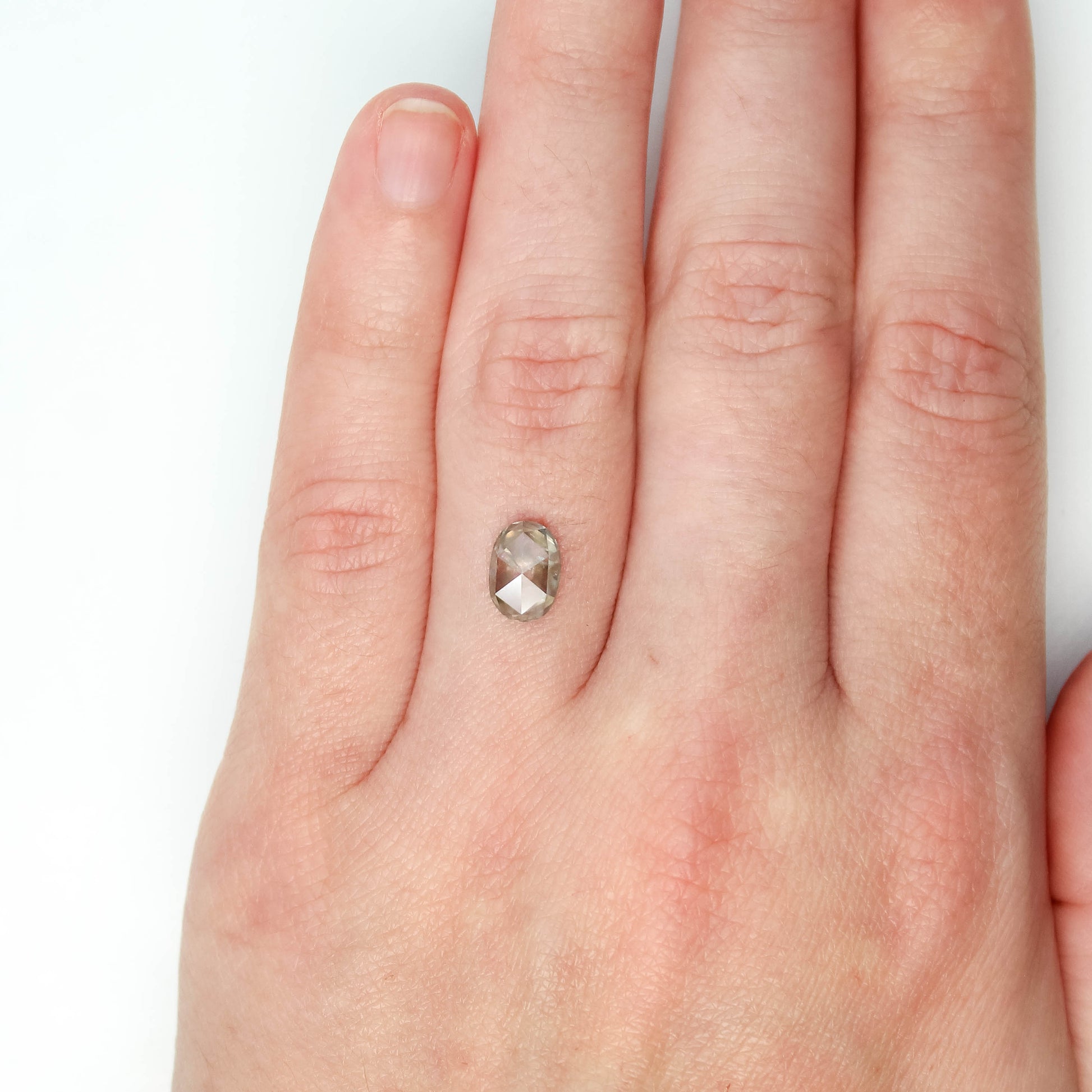 1.46 Carat Champagne Gray Oval Salt and Pepper Diamond for Custom Work - Inventory Code OCGD146 - Midwinter Co. Alternative Bridal Rings and Modern Fine Jewelry