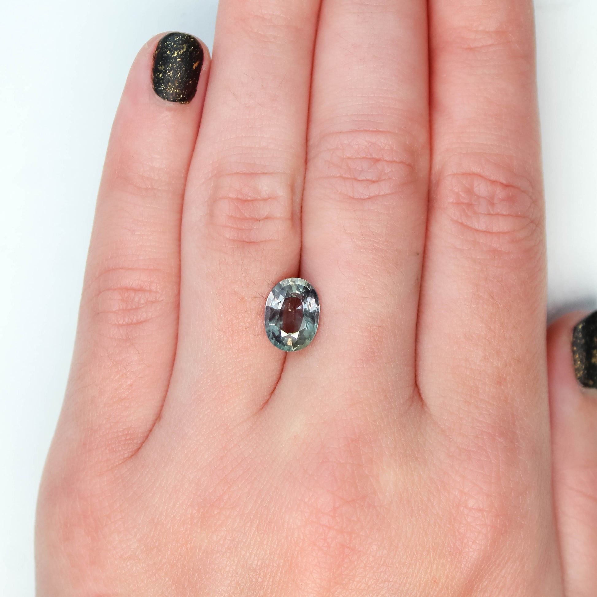 3.32 Carat Oval Gray Color-Change Sapphire for Custom Work - Inventory Code OGS332 - Midwinter Co. Alternative Bridal Rings and Modern Fine Jewelry