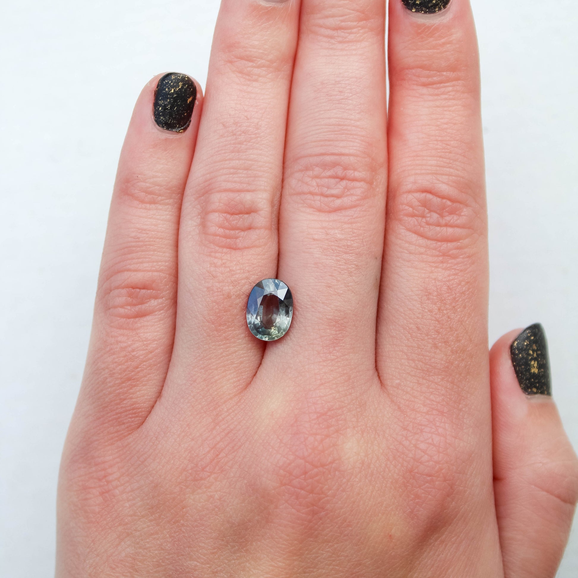 3.32 Carat Oval Gray Color-Change Sapphire for Custom Work - Inventory Code OGS332 - Midwinter Co. Alternative Bridal Rings and Modern Fine Jewelry