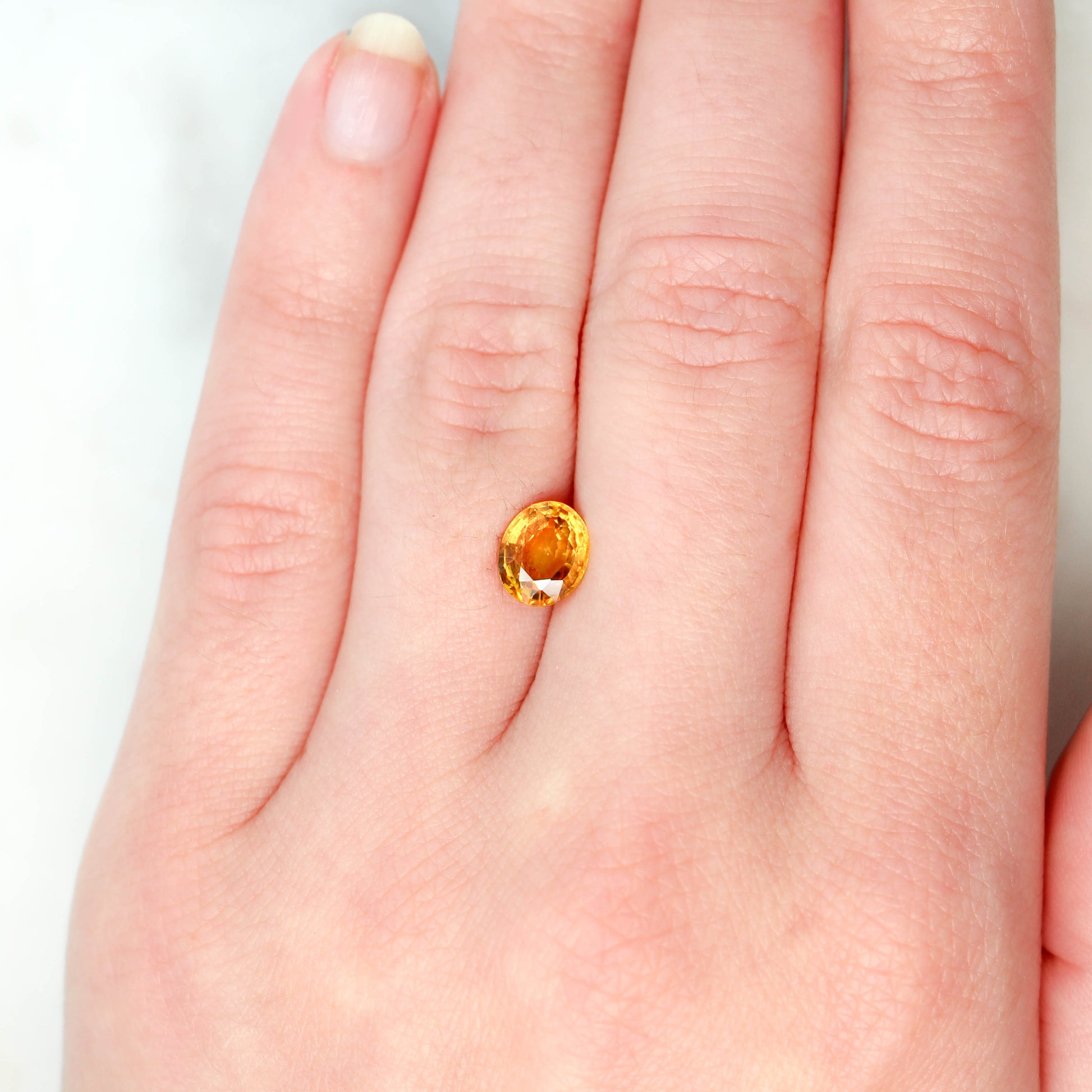 1.87 Carat Orange Oval Sapphire for Custom Work - Inventory Code OOS187 - Midwinter Co. Alternative Bridal Rings and Modern Fine Jewelry